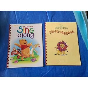 Winnie the Pooh & The Lion King Disney Sing Along Books Spiral Bound 1994 1995